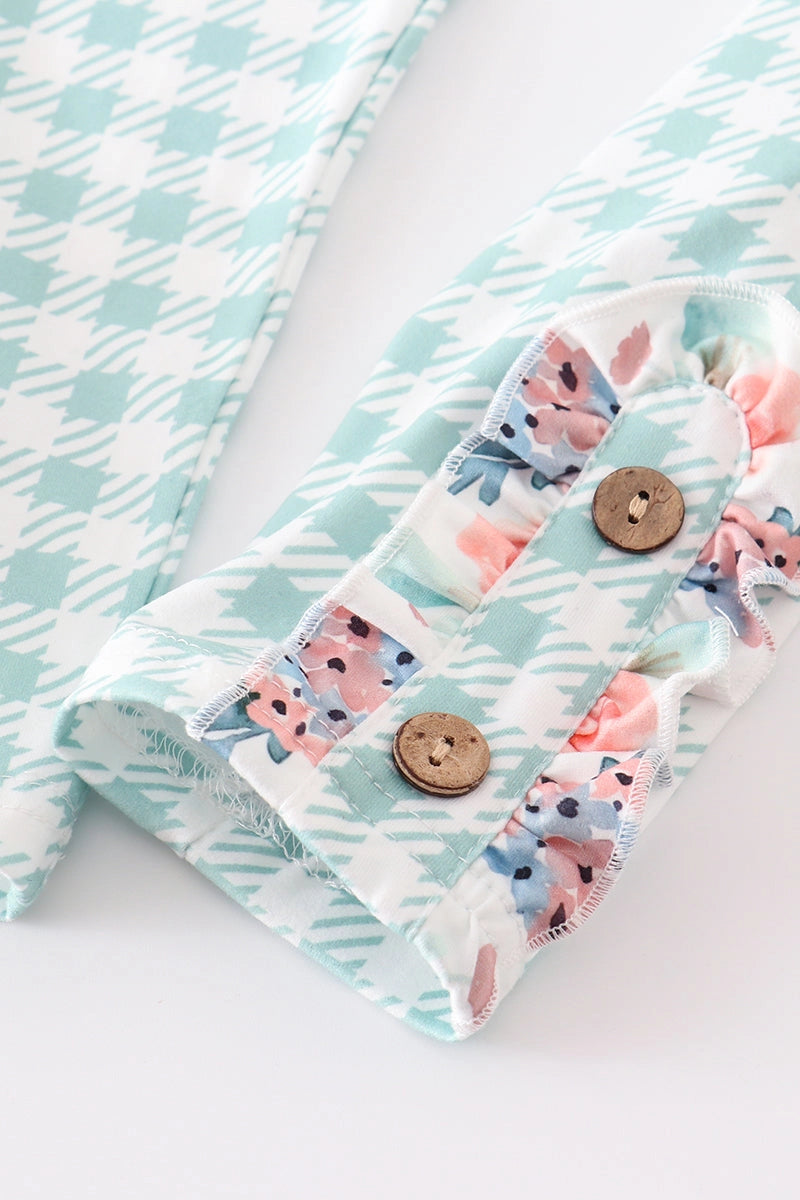 Coral Floral Ruffle Set