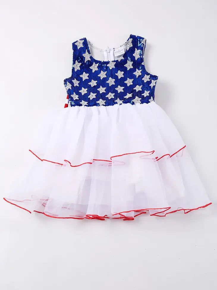 Navy Star Sequins Tutu Dress
