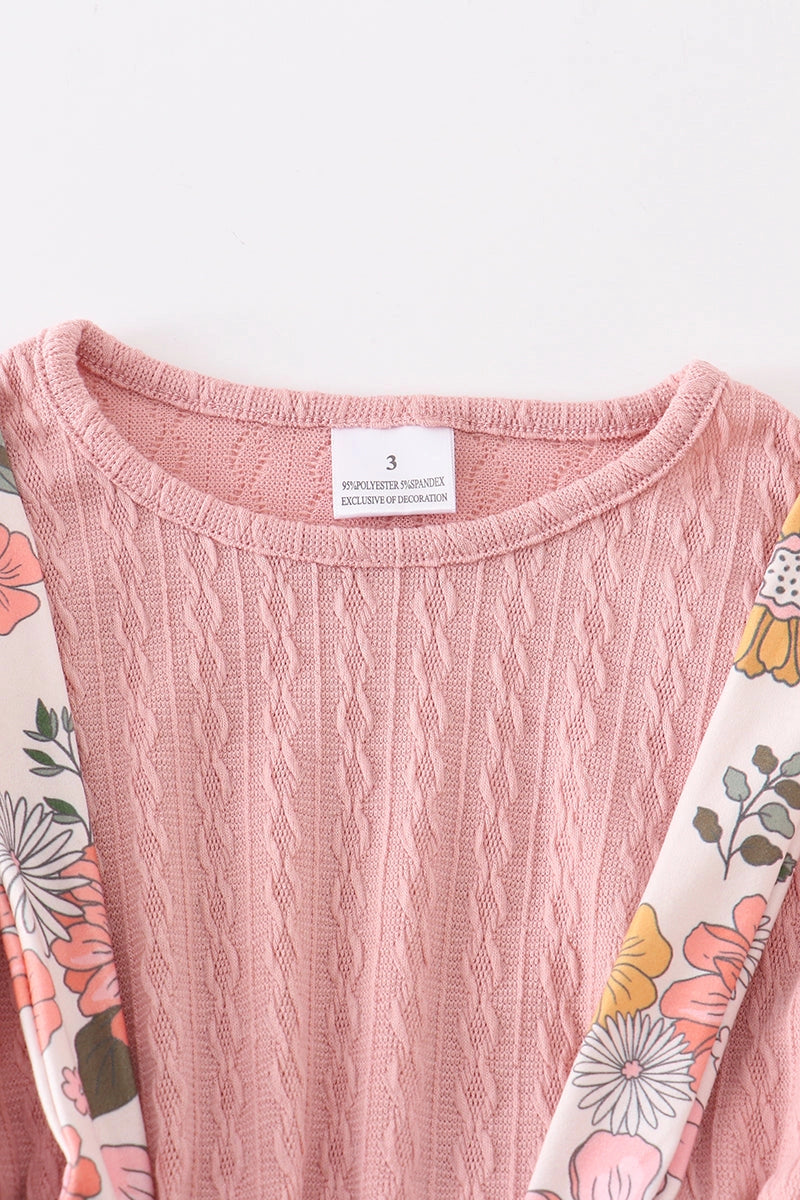 Pink Floral Overall Skirt