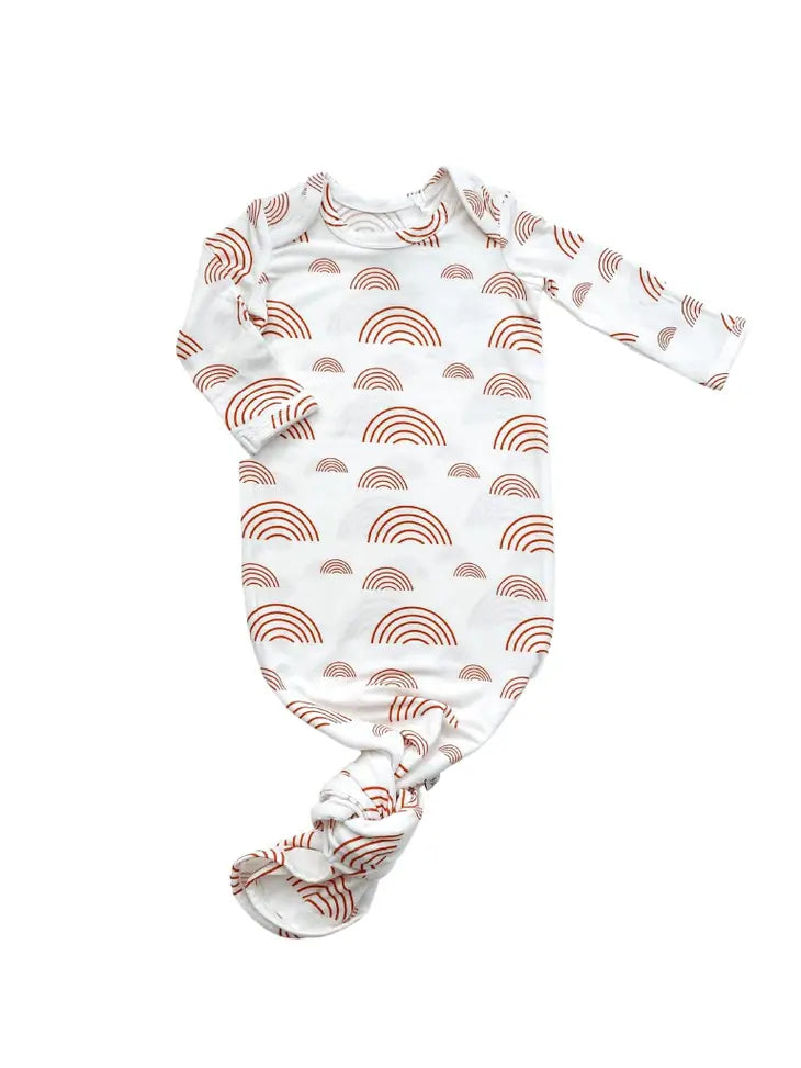 Rust Rainbow Knotted Baby Gown