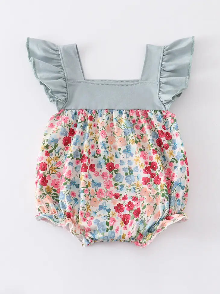 Blue Floral Romper