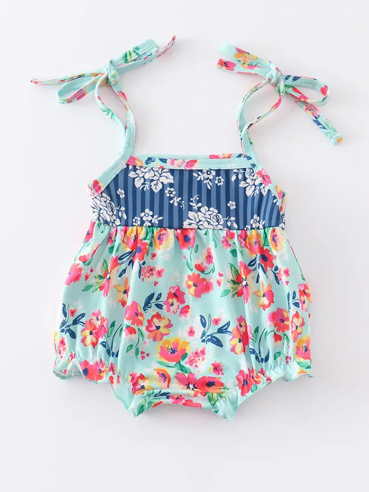 Vintage Floral Print Romper