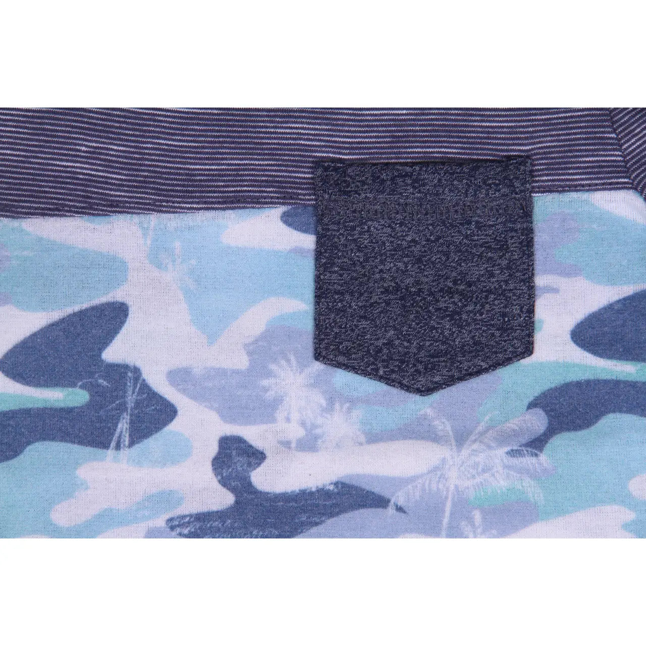 Blue Camo Palms Pocket Tee