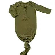 Olive Green Knotted Baby Gown