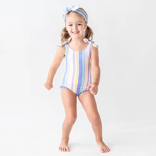 Rainbow Tie Shoulder One Piece