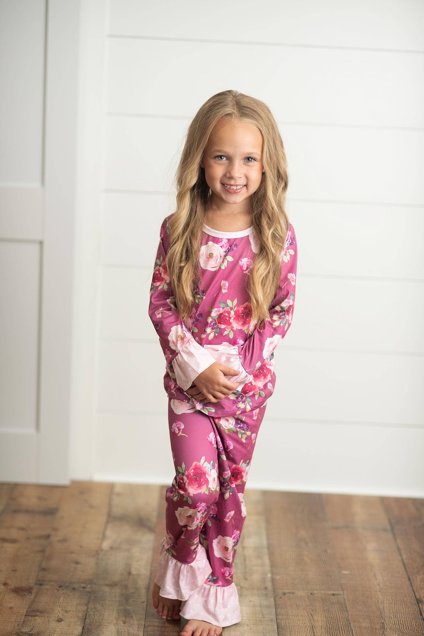 Pink  Rose Print Comfy 2 Piece Lounge Set