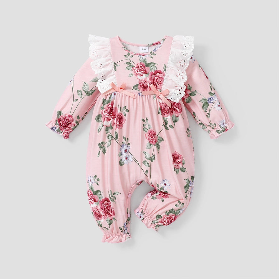 Floral Ruffle Pink Jumpsuit