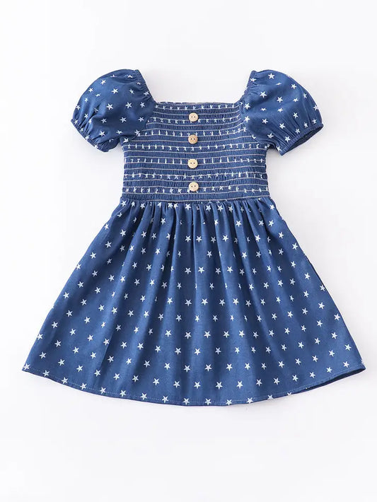 Blue Star Smocked Dress