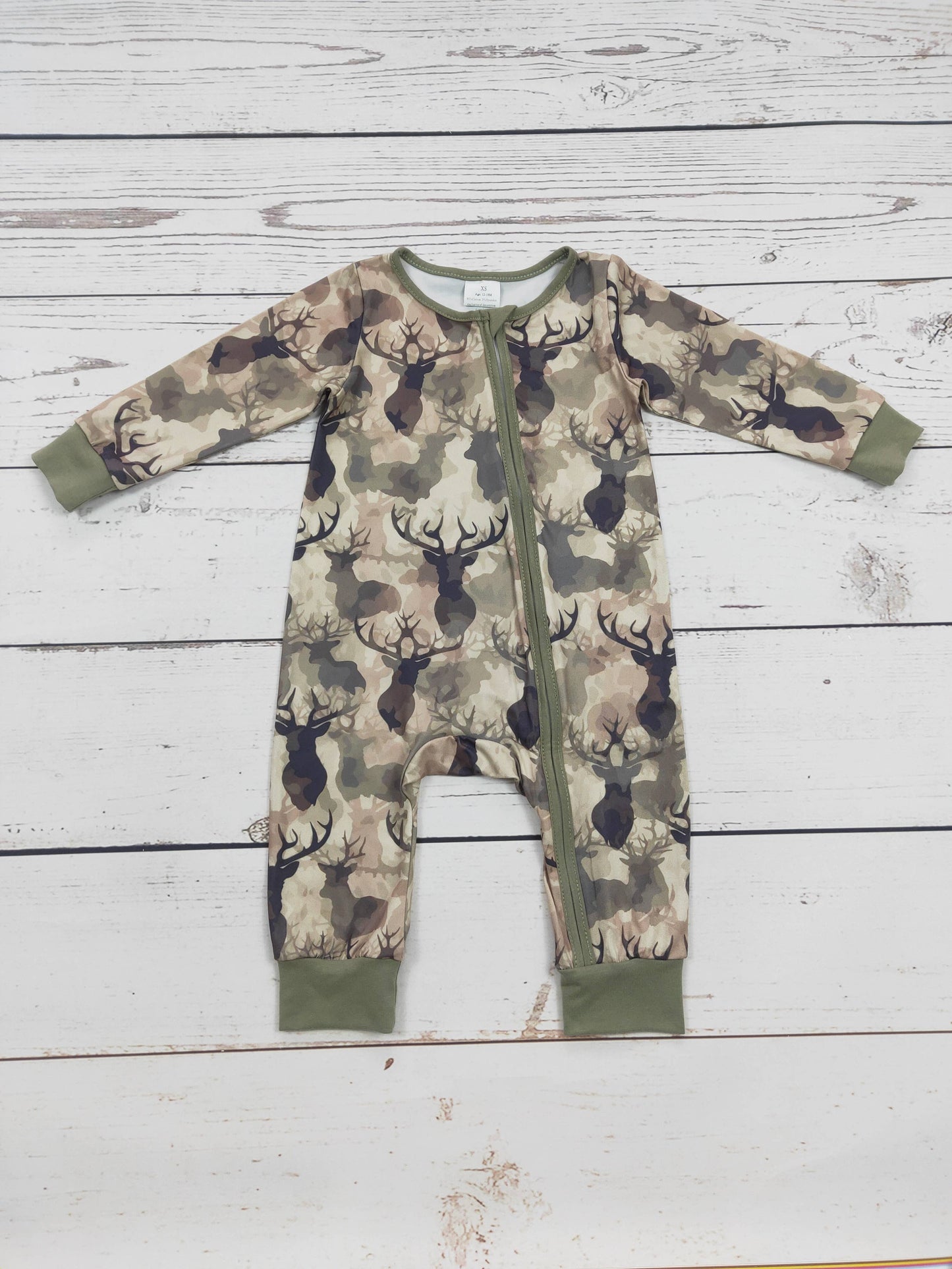 Deer Print Zip Romper