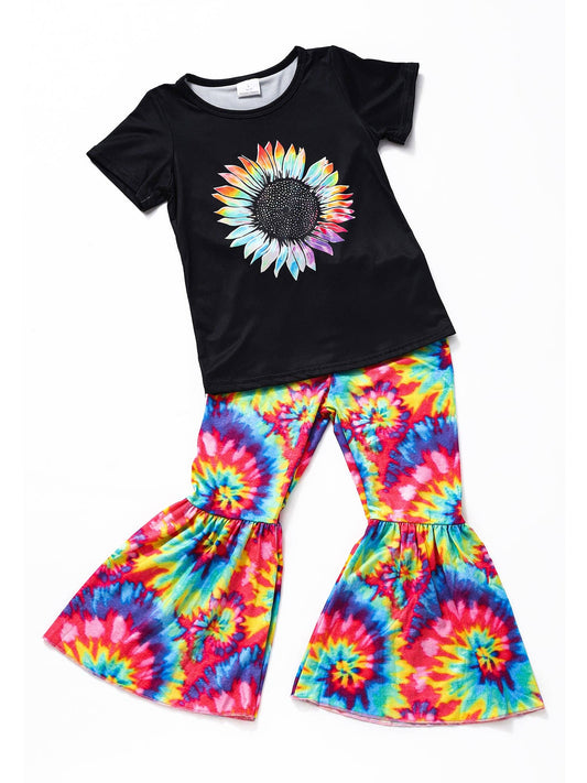 Girls Tie Dye Sunflower Sets