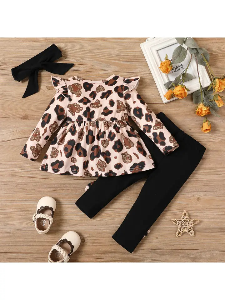 3pc Leopard Ruffle Set