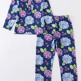 Navy Floral Bamboo Pajama Set