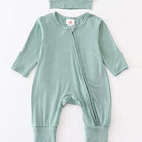 Sage zipper 2pc bamboo baby romper