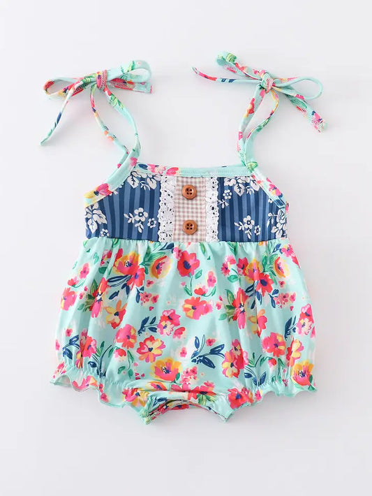 Vintage Floral Print Romper