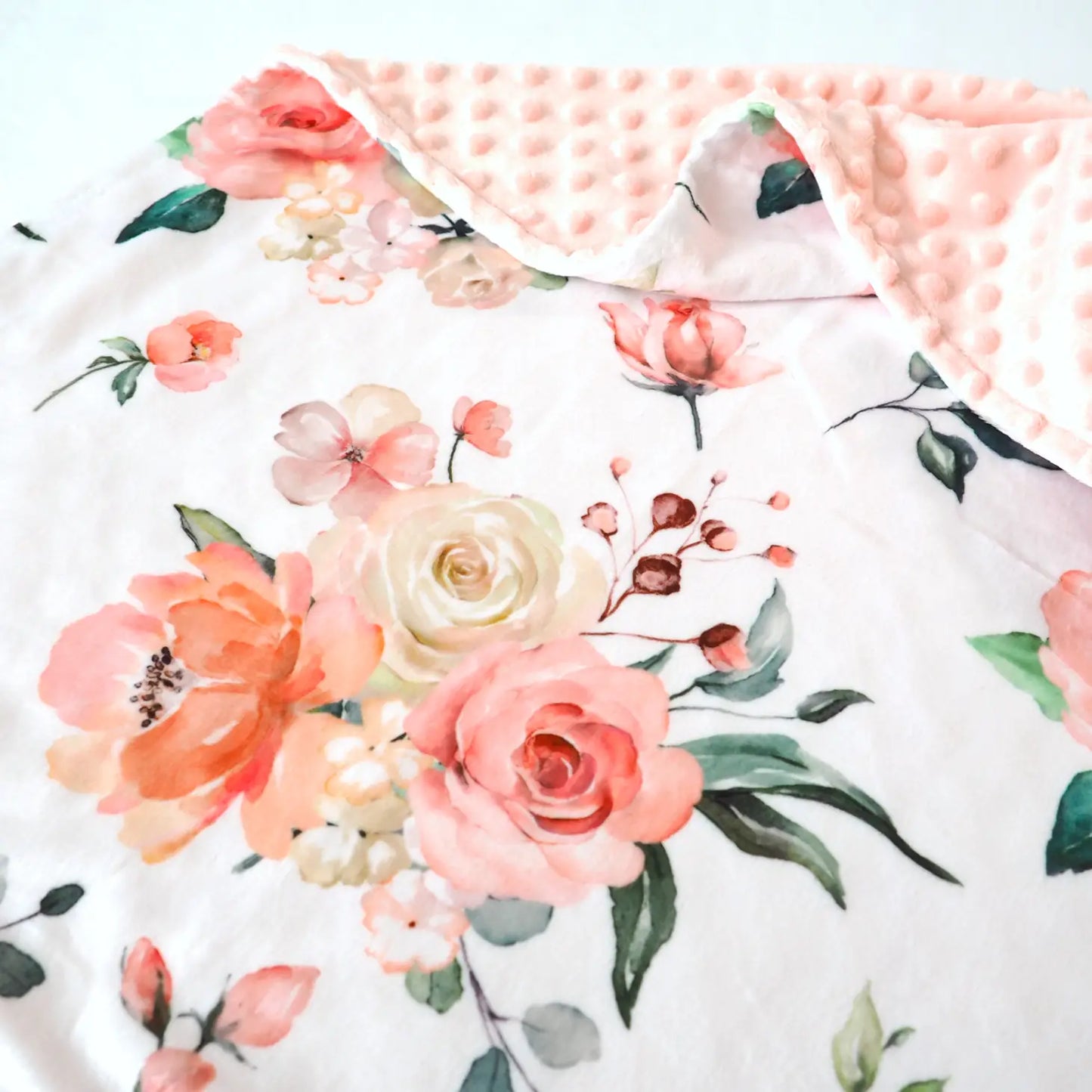 Baby & Toddler Blanket - Peach Floral