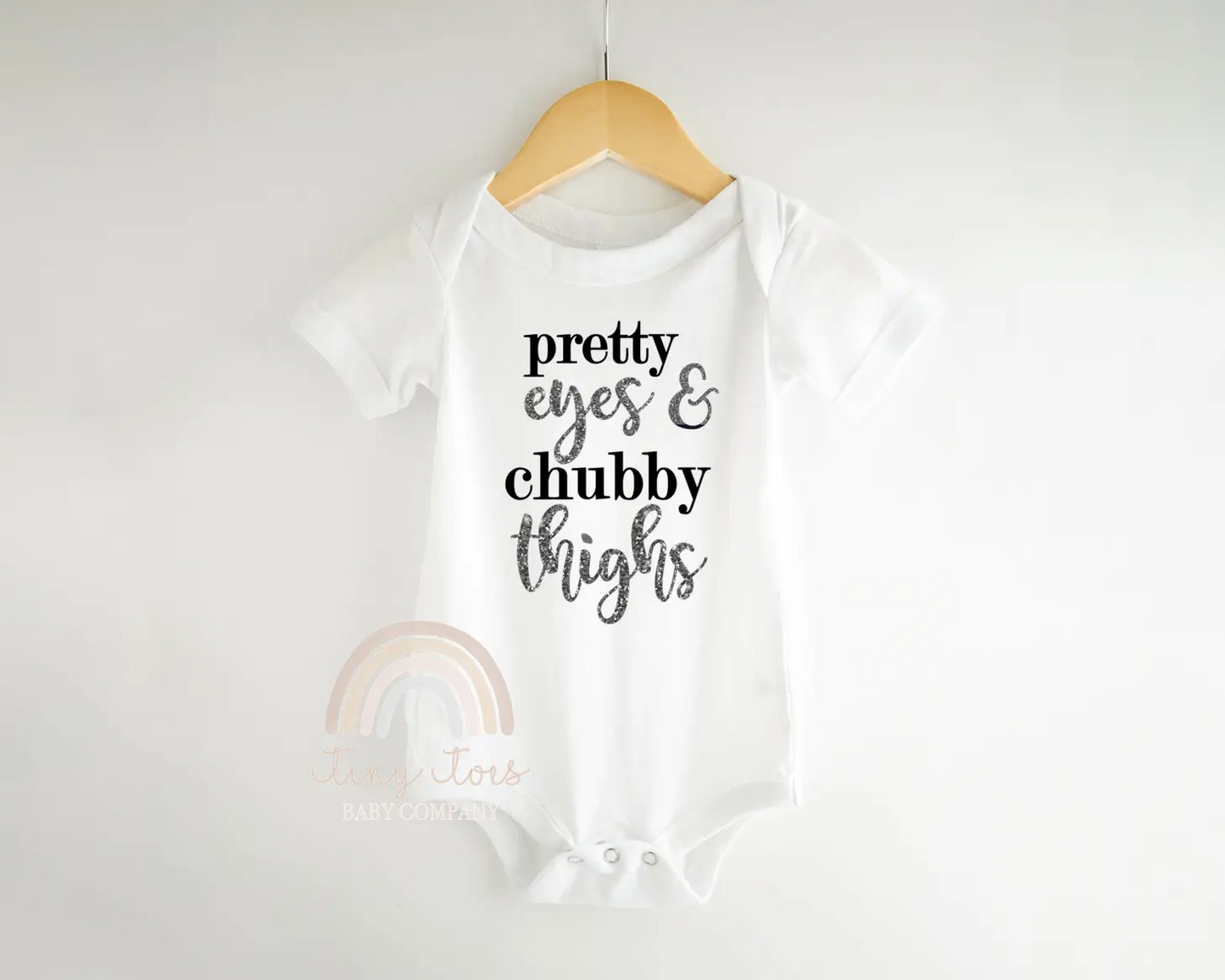 Pretty Eyes and Chubby Thighs Baby Girl Bodysuit