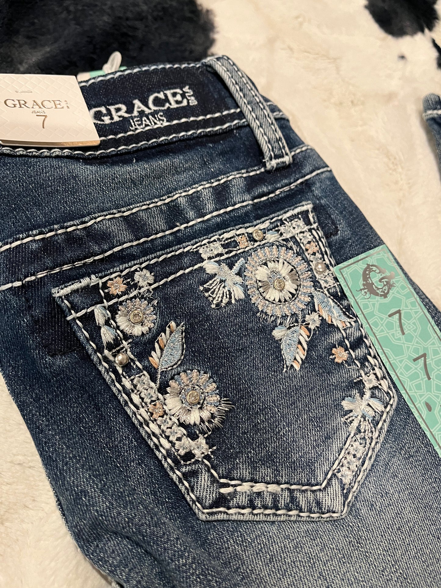 Floral Light Wash Jeans