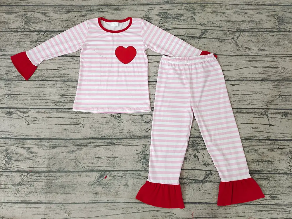 Pink Stripe Heart Pajamas